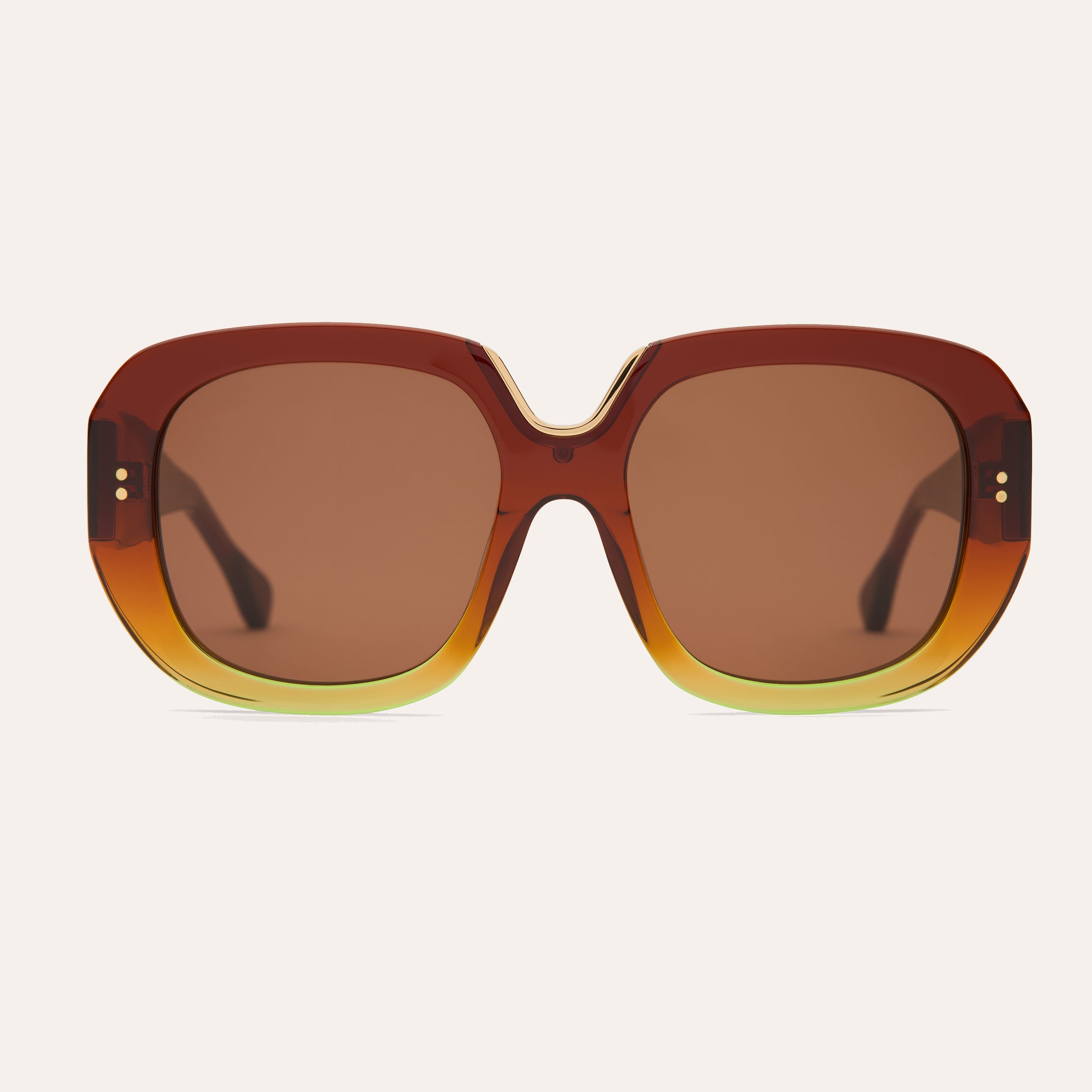 Lunettes de Soleil Samama Cognac Vert