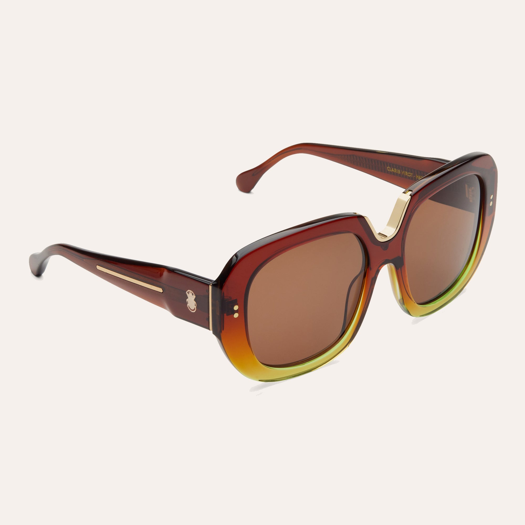 Lunettes de Soleil Samama Cognac Vert
