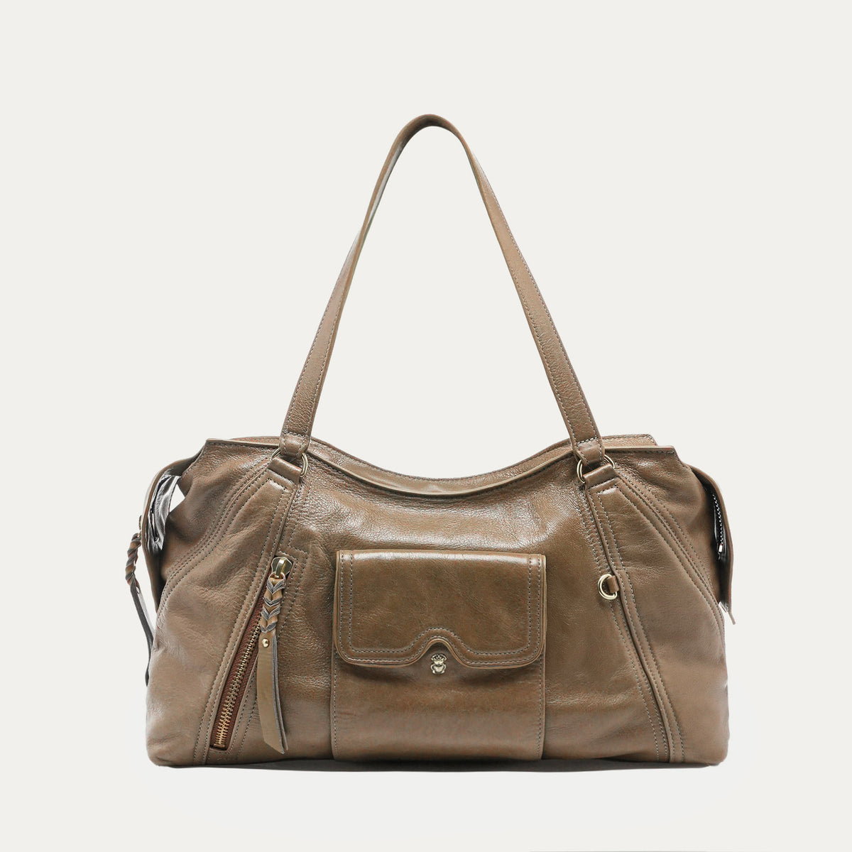 Juno Taupe Leather Bag