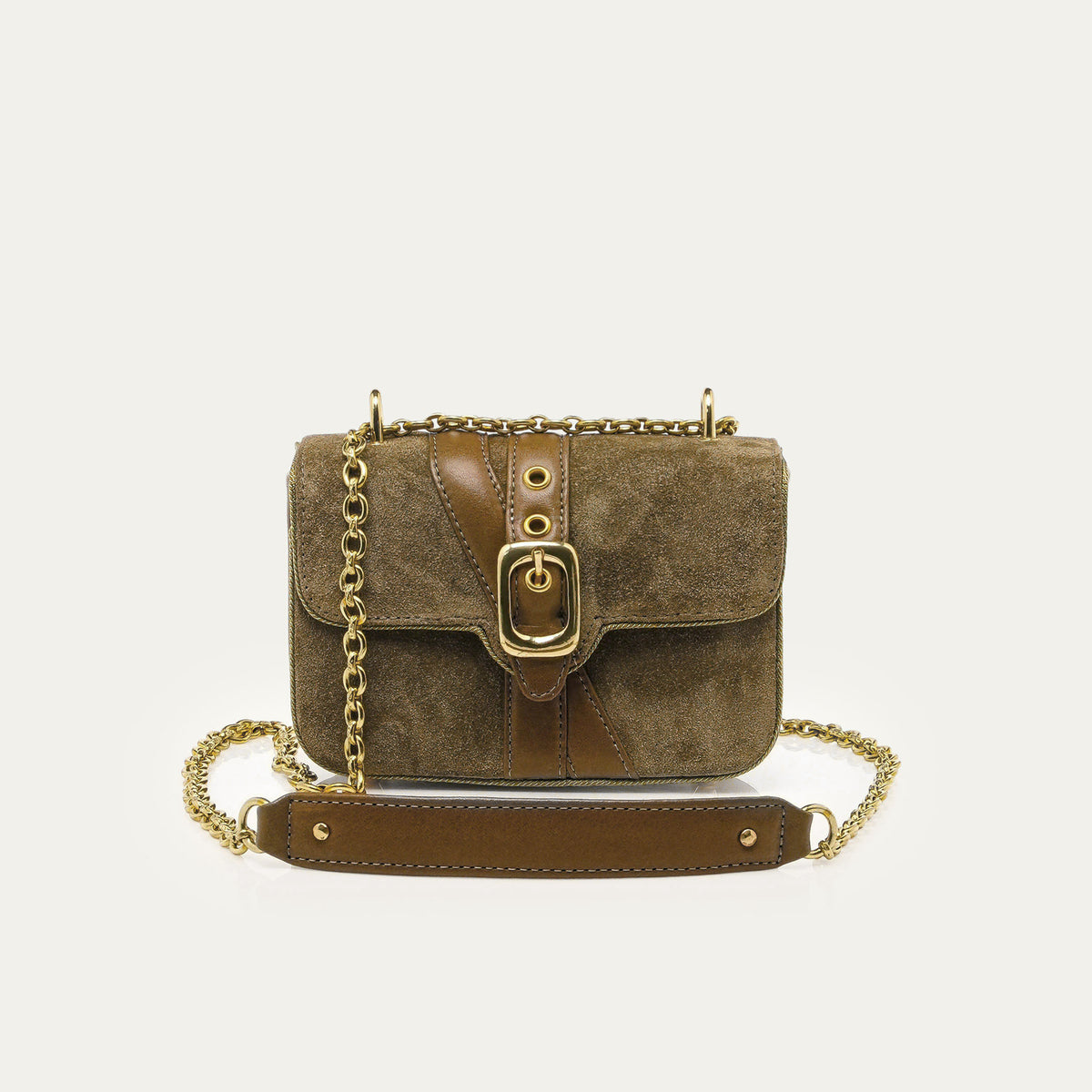 Sac Mini Ava Veau Velours Taupe
