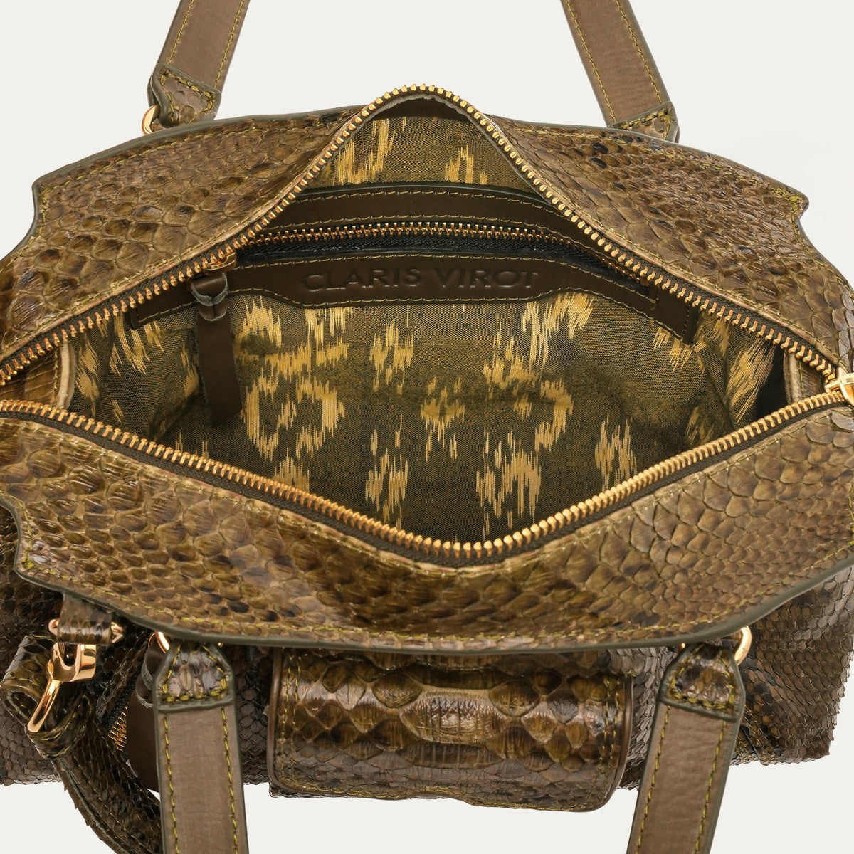 Mini Juno Khaki Python Bag