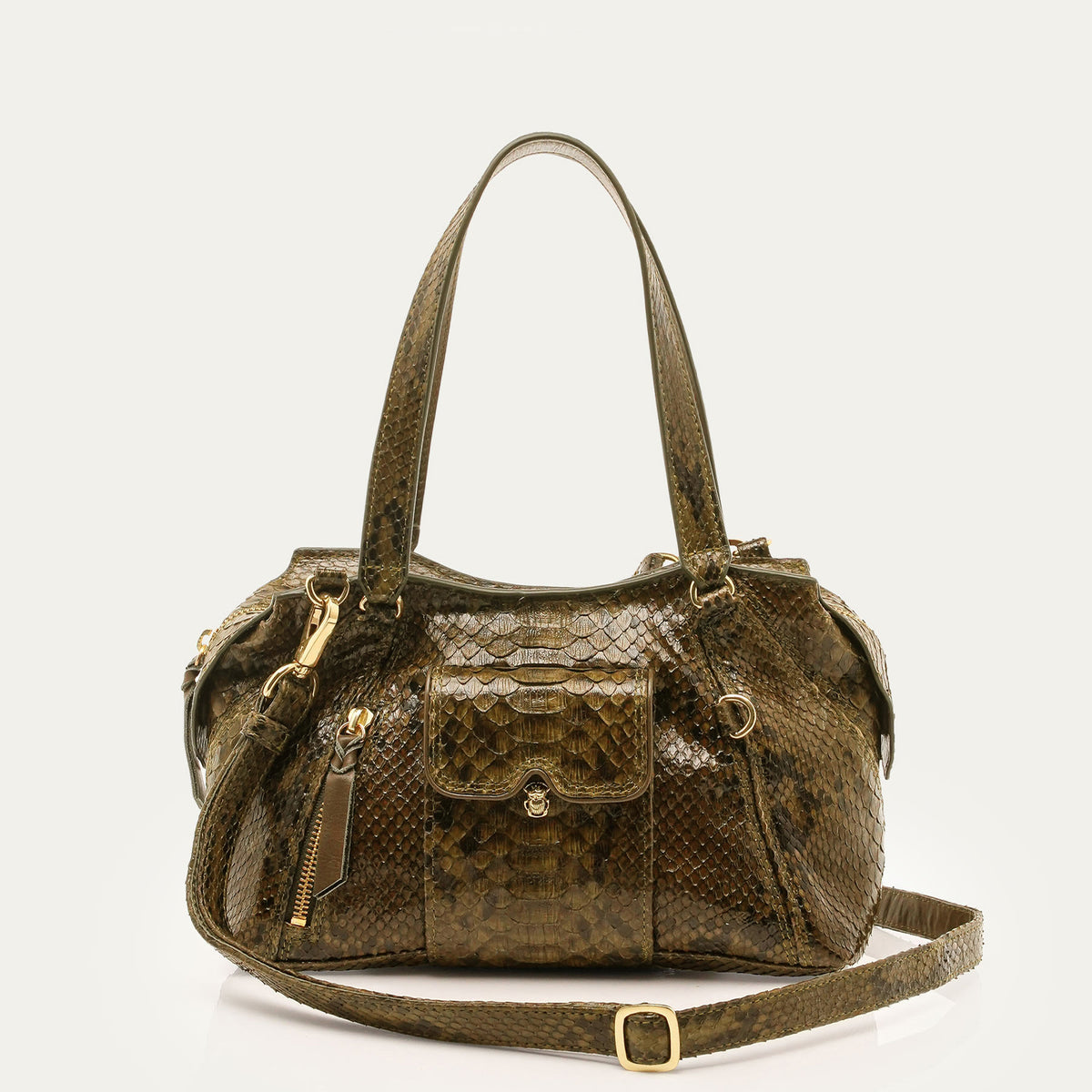 Mini Juno Khaki Python Bag
