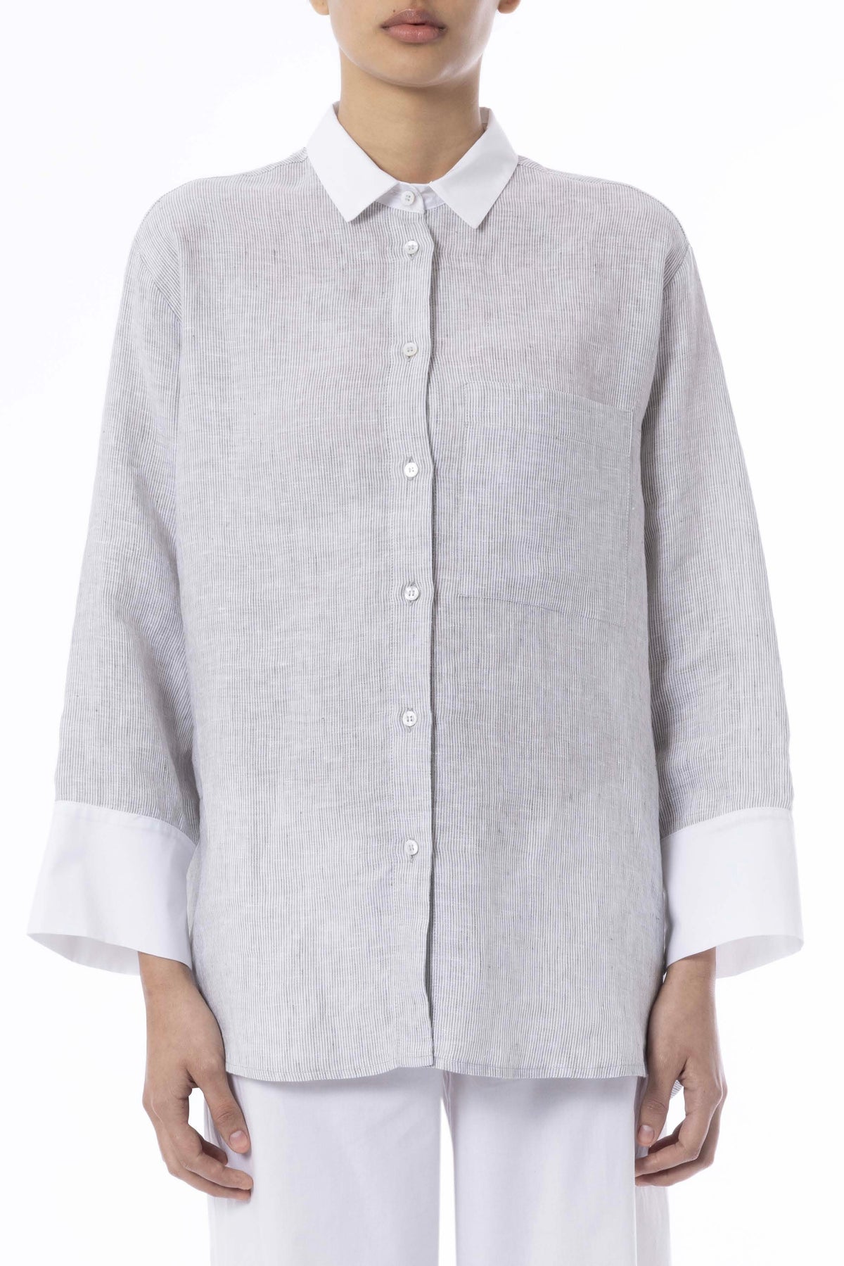 Chemise Oversize en Lin Military