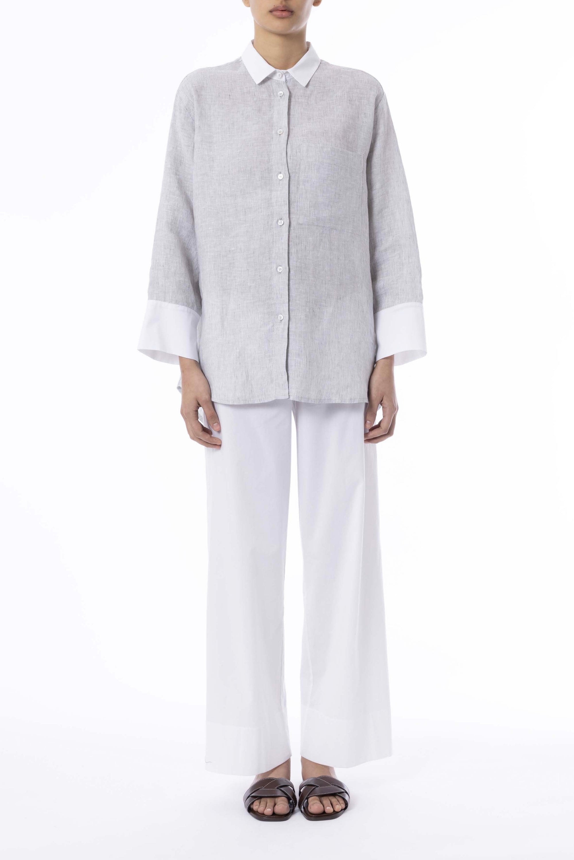 Oversized Military Linen Shirt