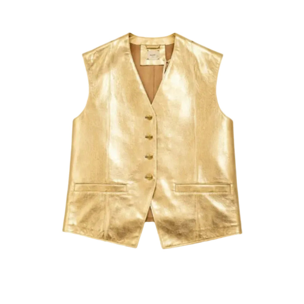 Gilet sans manches en cuir Gold