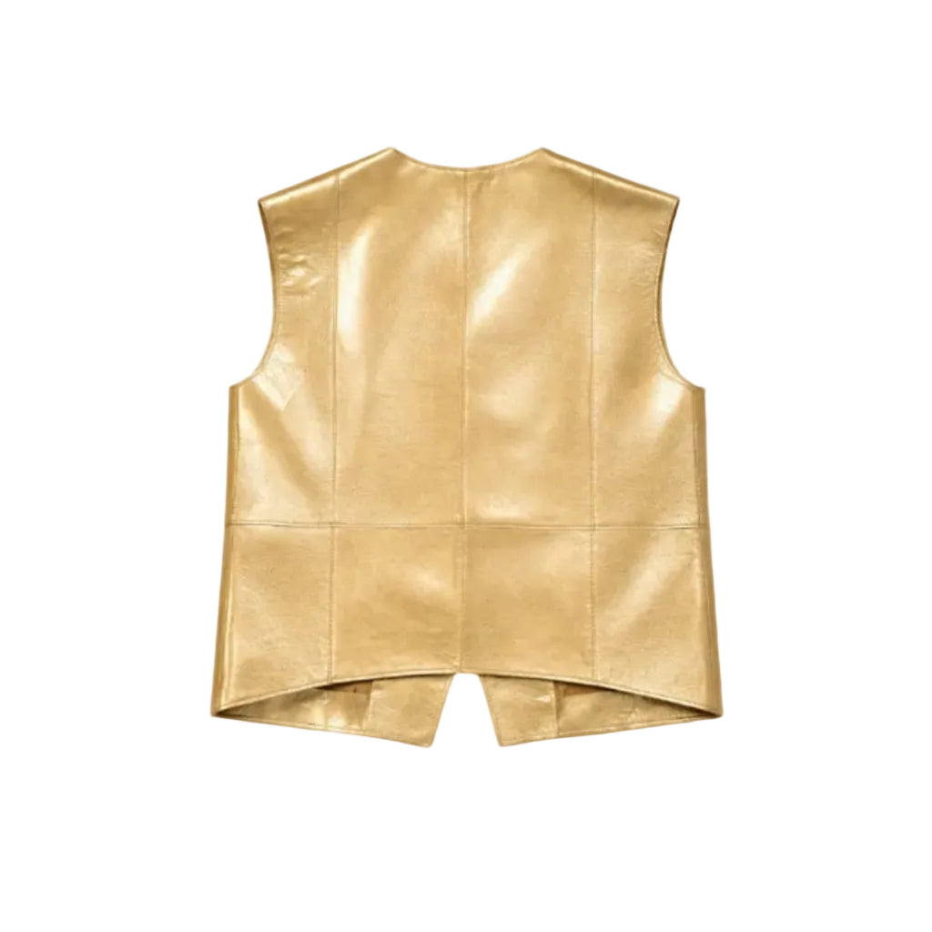 Gilet sans manches en cuir Gold