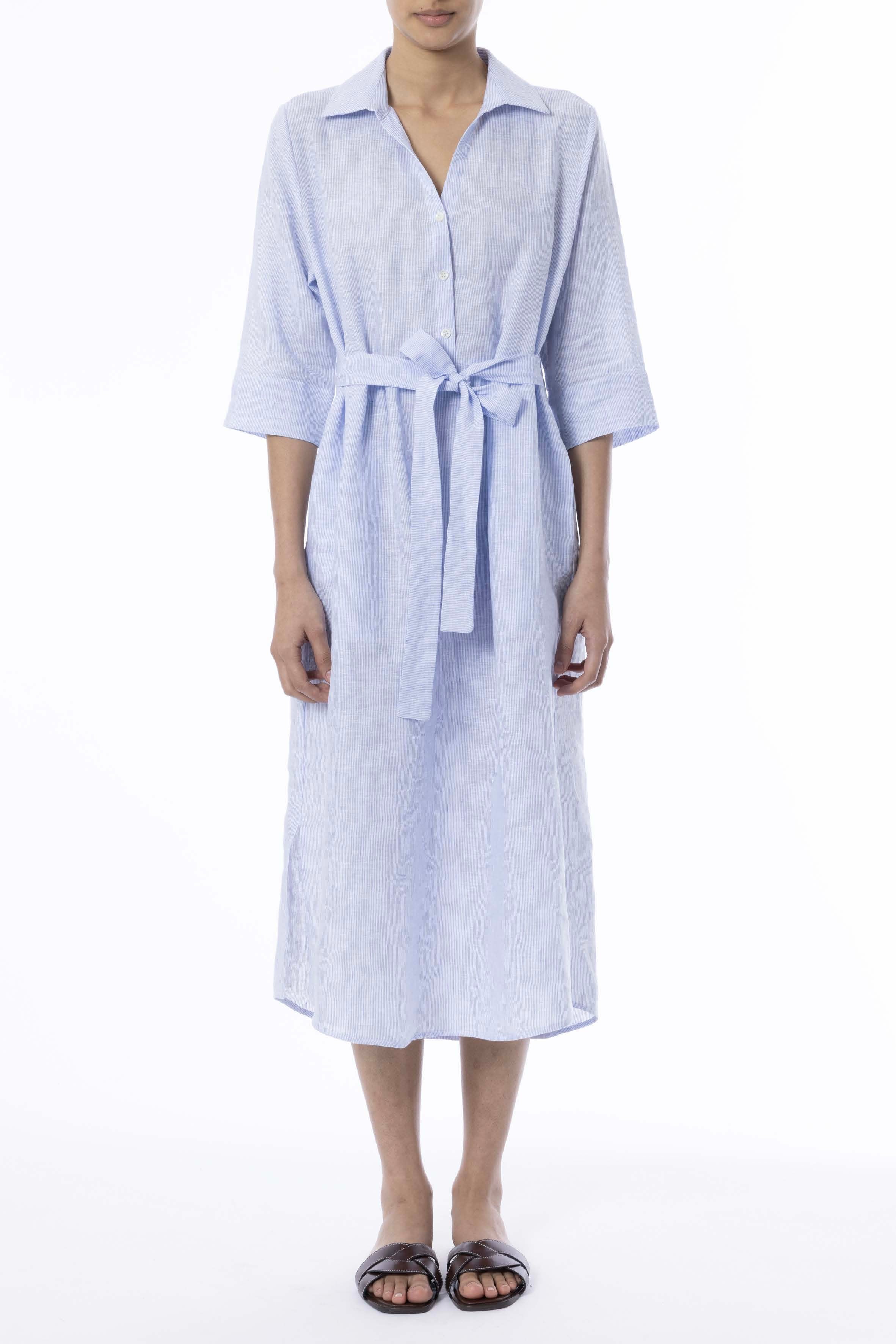 Robe cintrée en Lin Sky