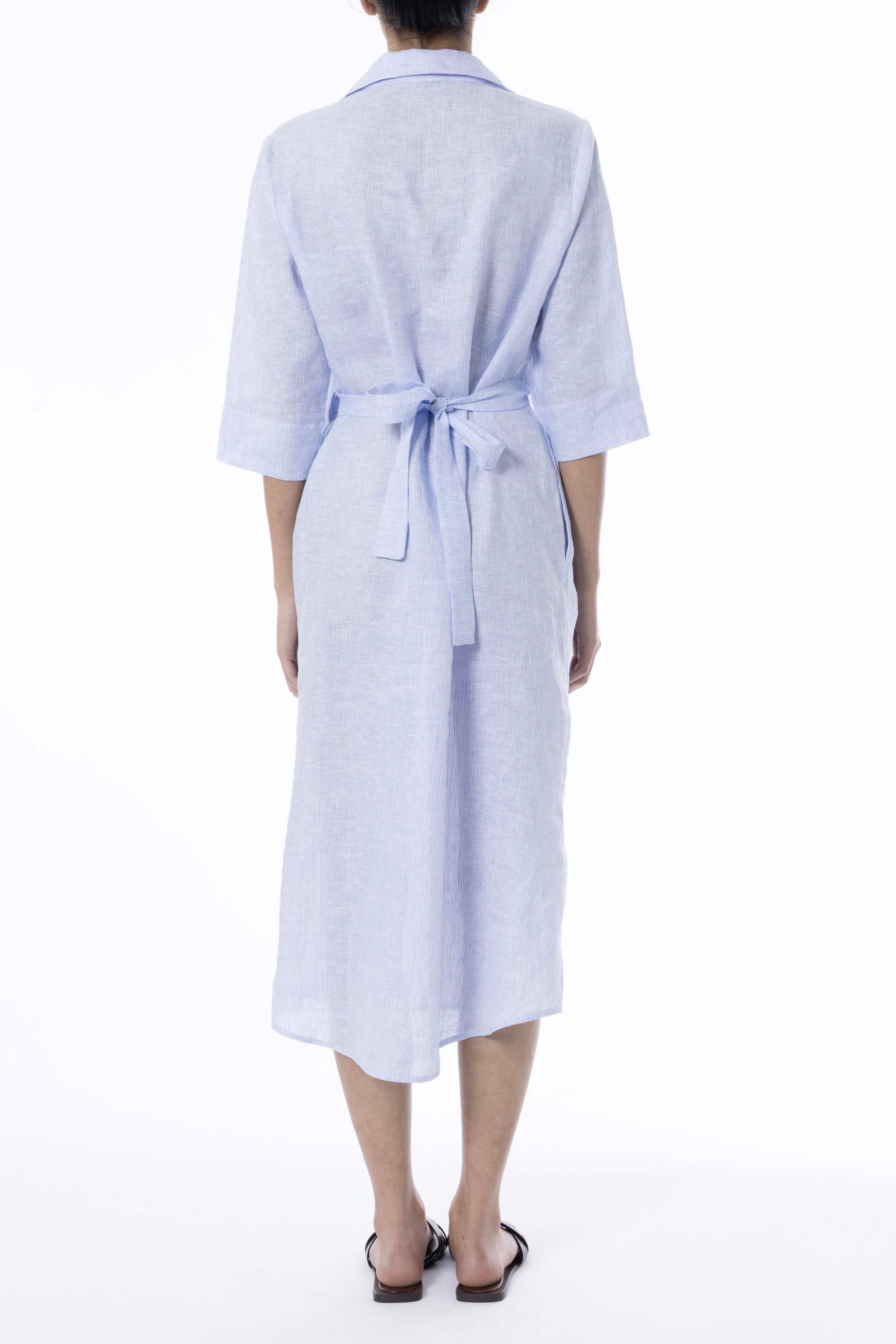 Robe cintrée en Lin Sky