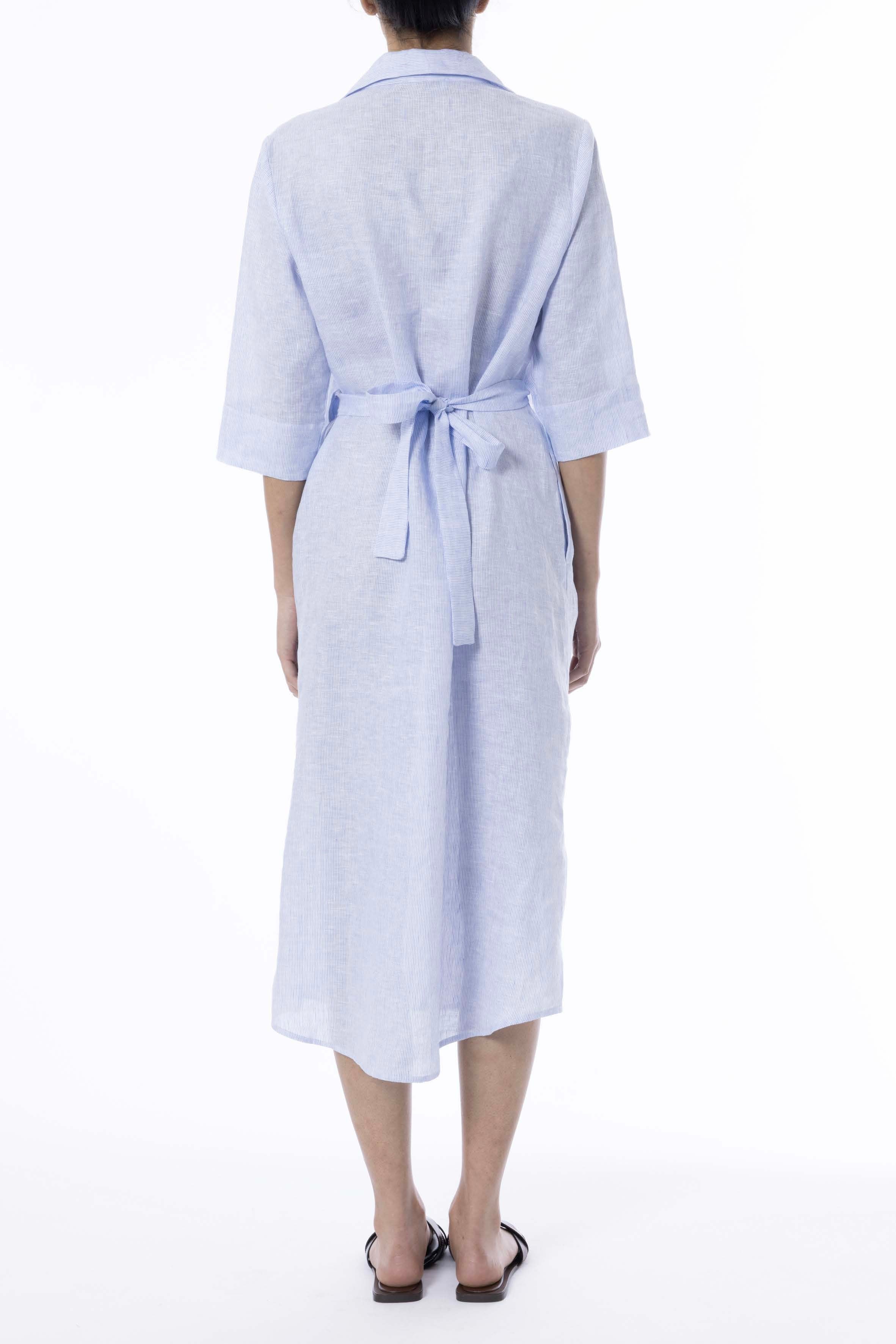 Robe cintrée en Lin Sky