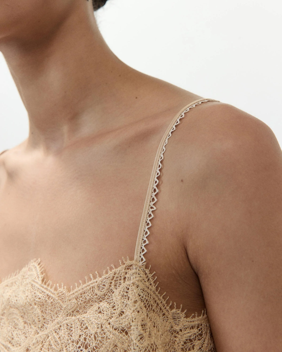 Satin and lace top