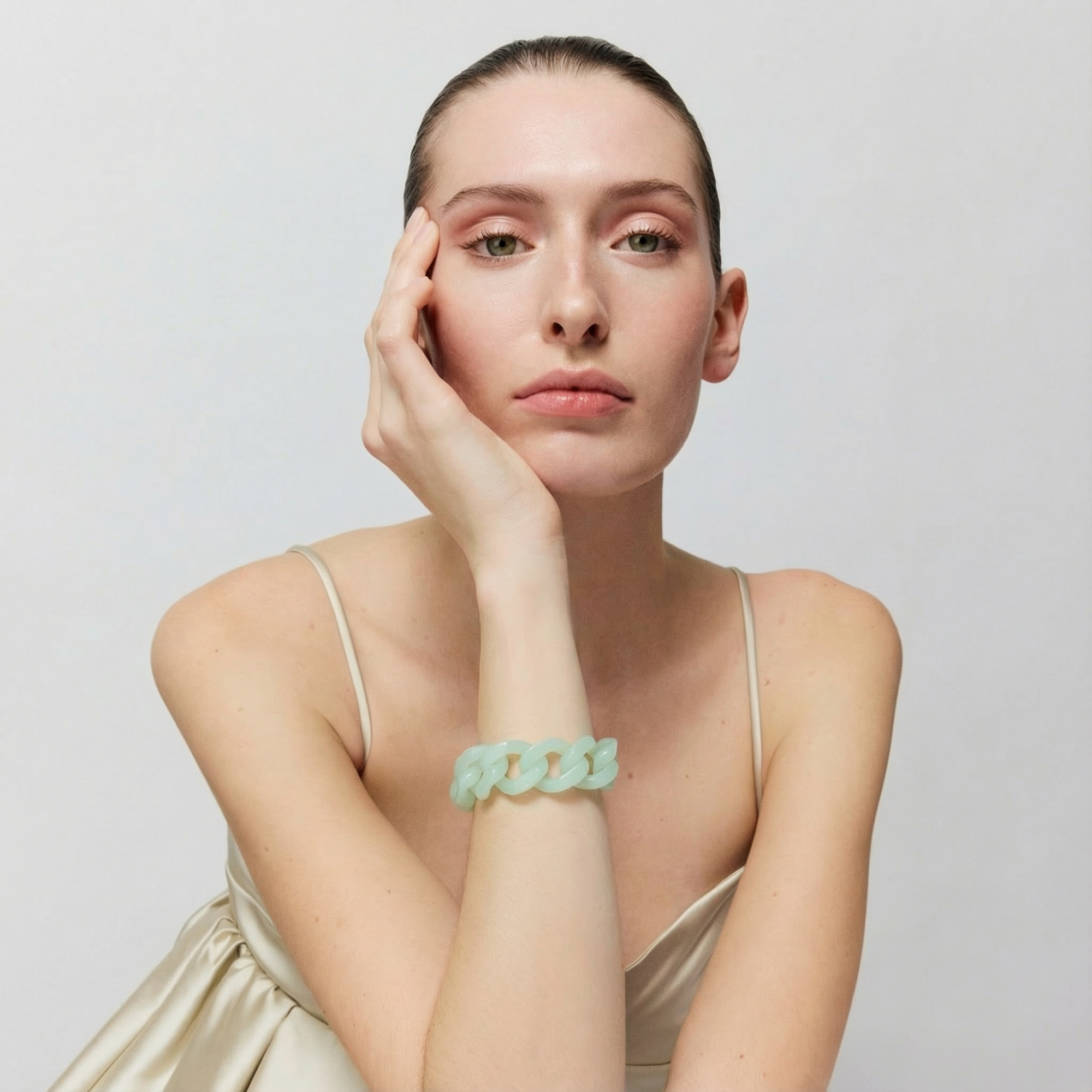 Flat Chain Bracelet Opaline Mint