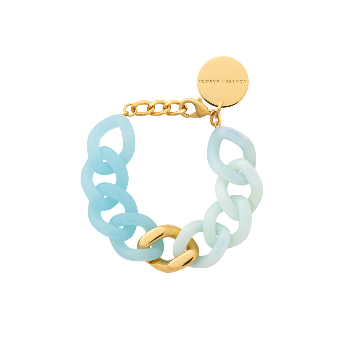 Flat Chain Bracelet Cloud Marble-Opaline Blue
