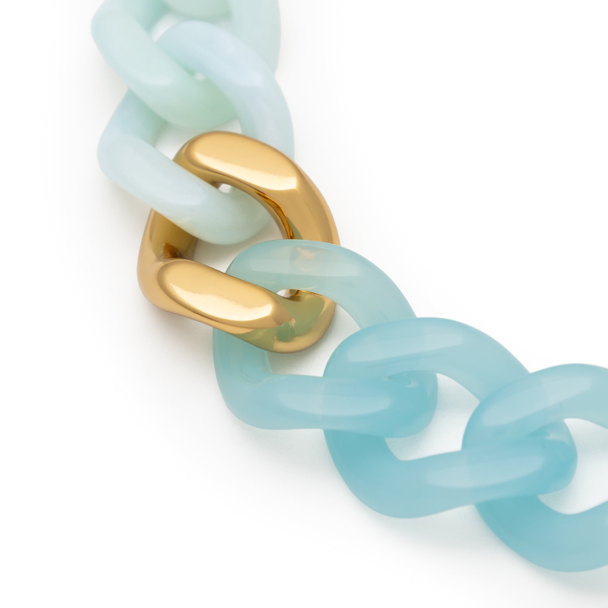 Flat Chain Bracelet Cloud Marble-Opaline Blue