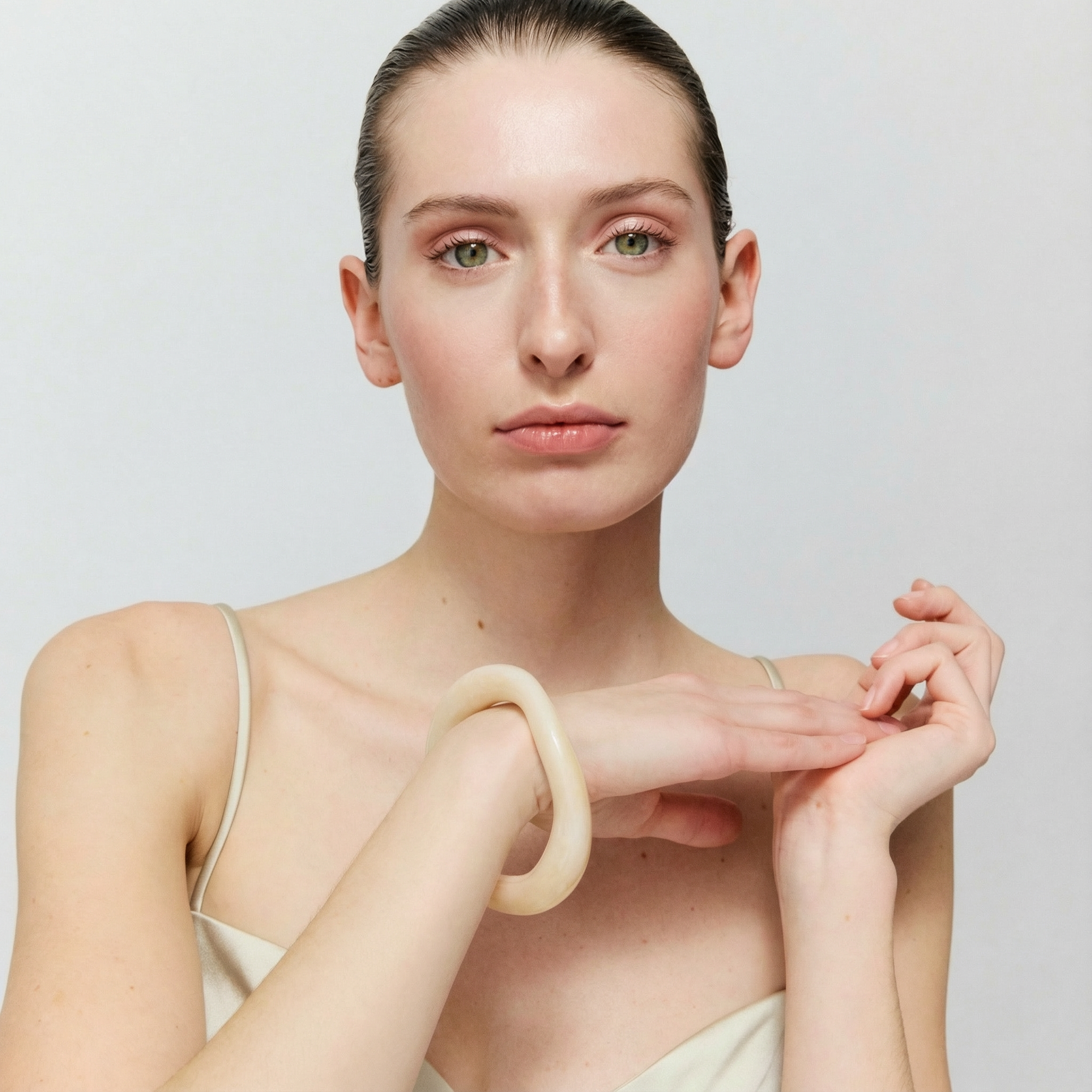 Big Loop Bangle Latte Marble