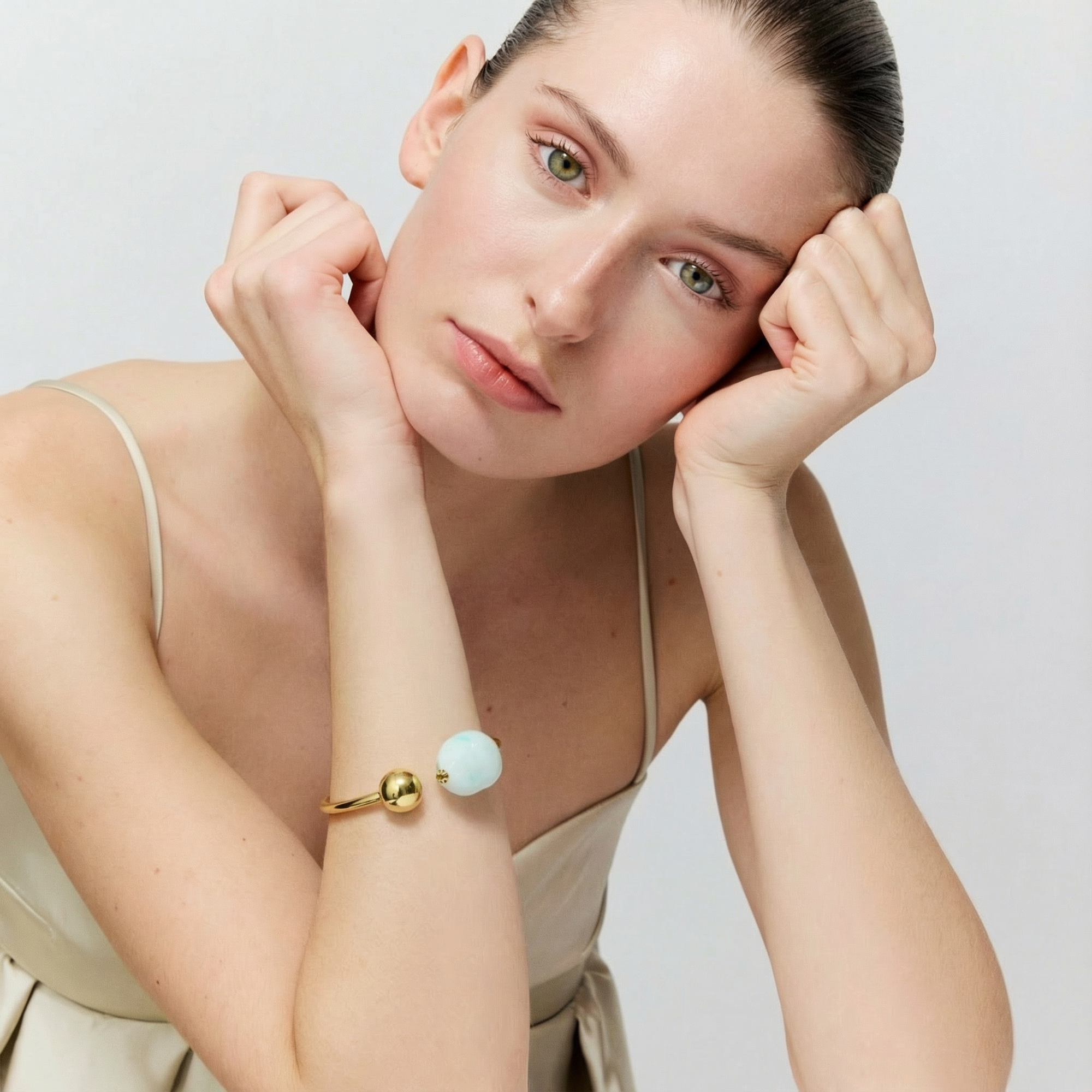 Pearl Bangle Cloud Marble