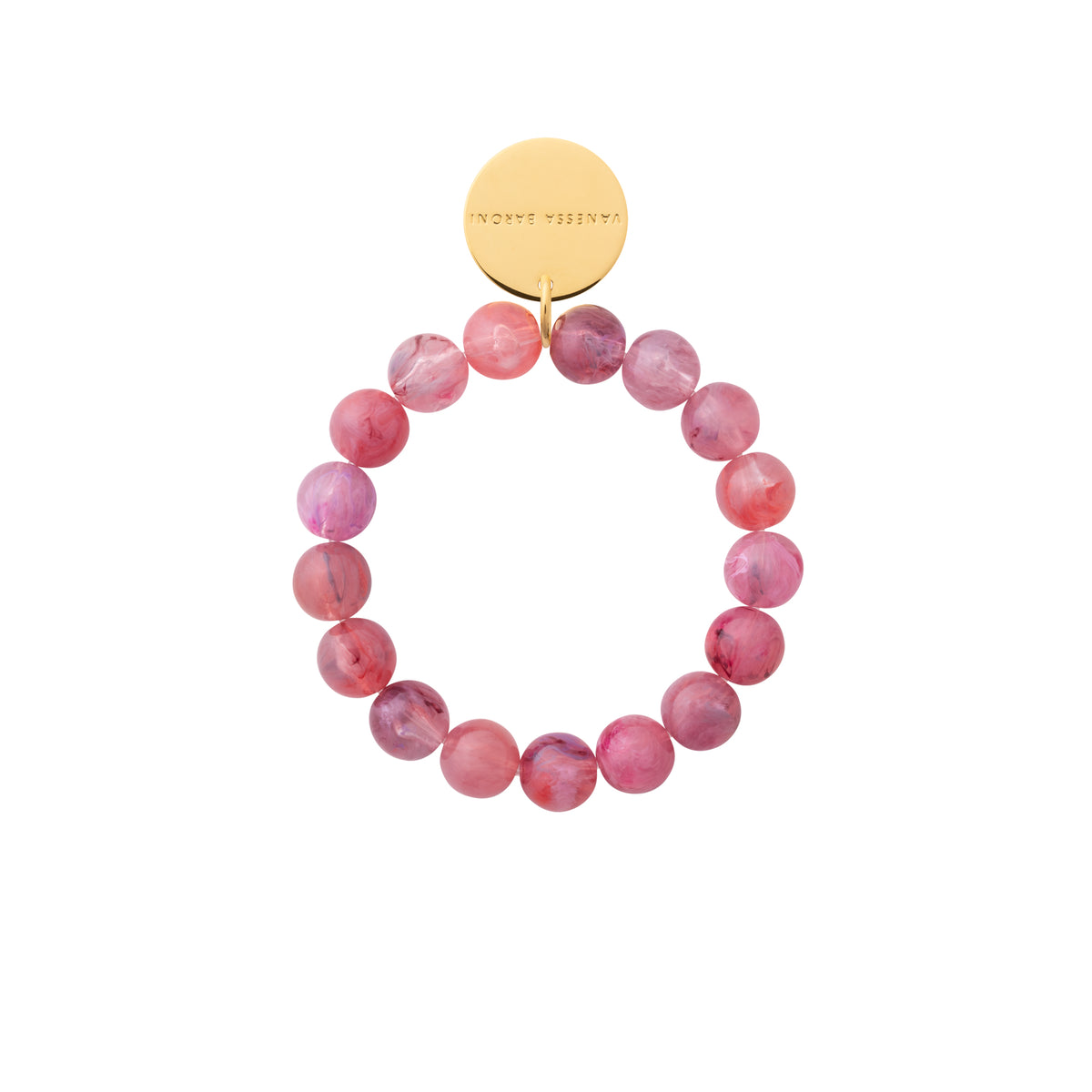 Mini Beads Flex Bracelet Crystal Pink Marble