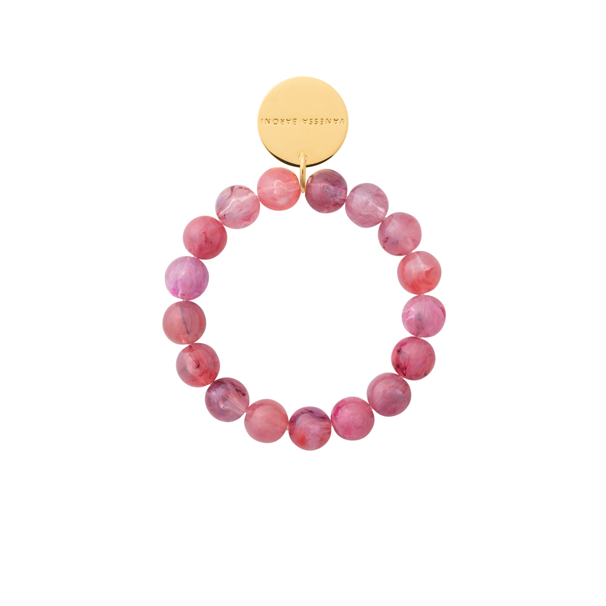 Mini Beads Flex Bracelet Crystal Pink Marble