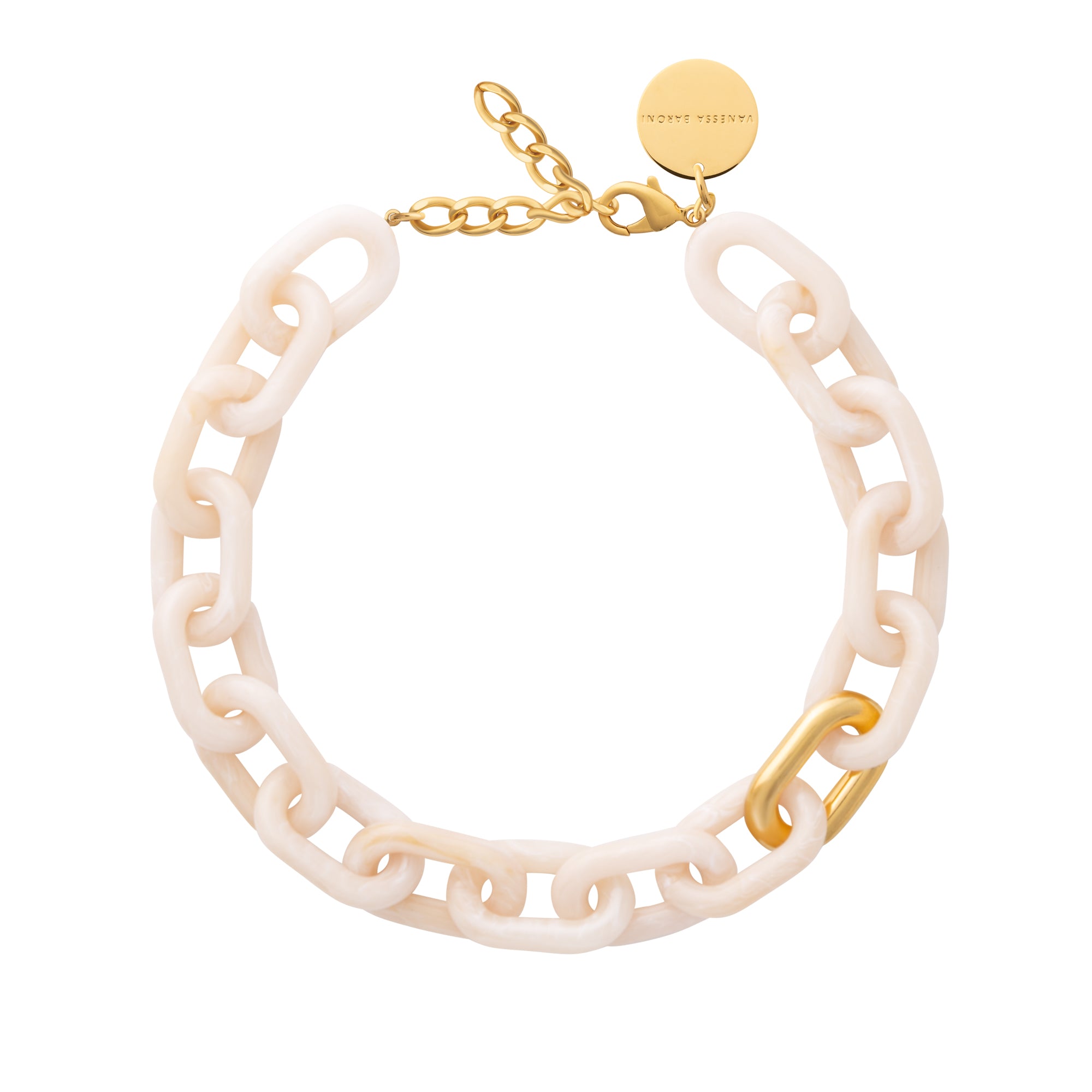 New Oval Necklace with gold