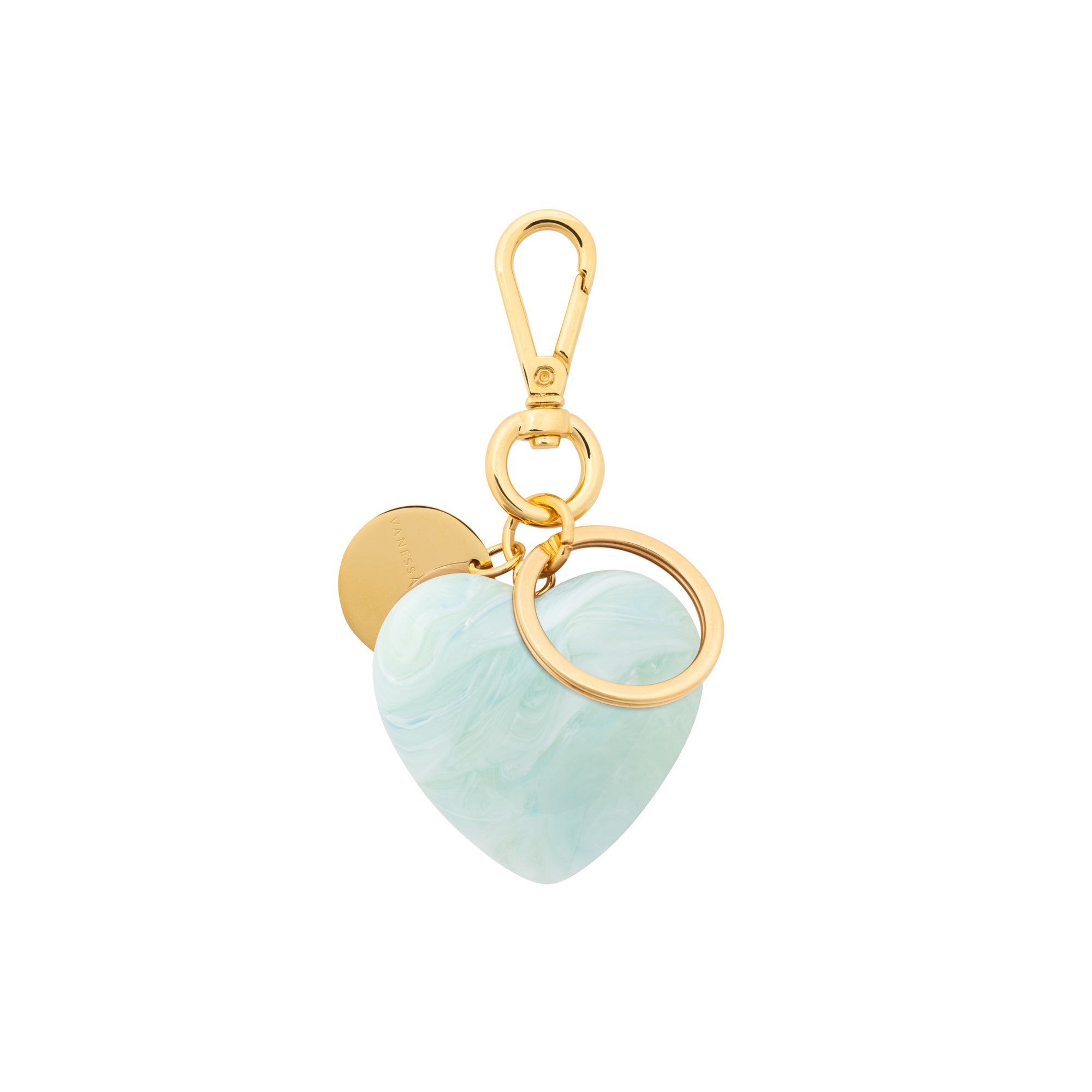 Heart Keychain Charm Cloud Marble