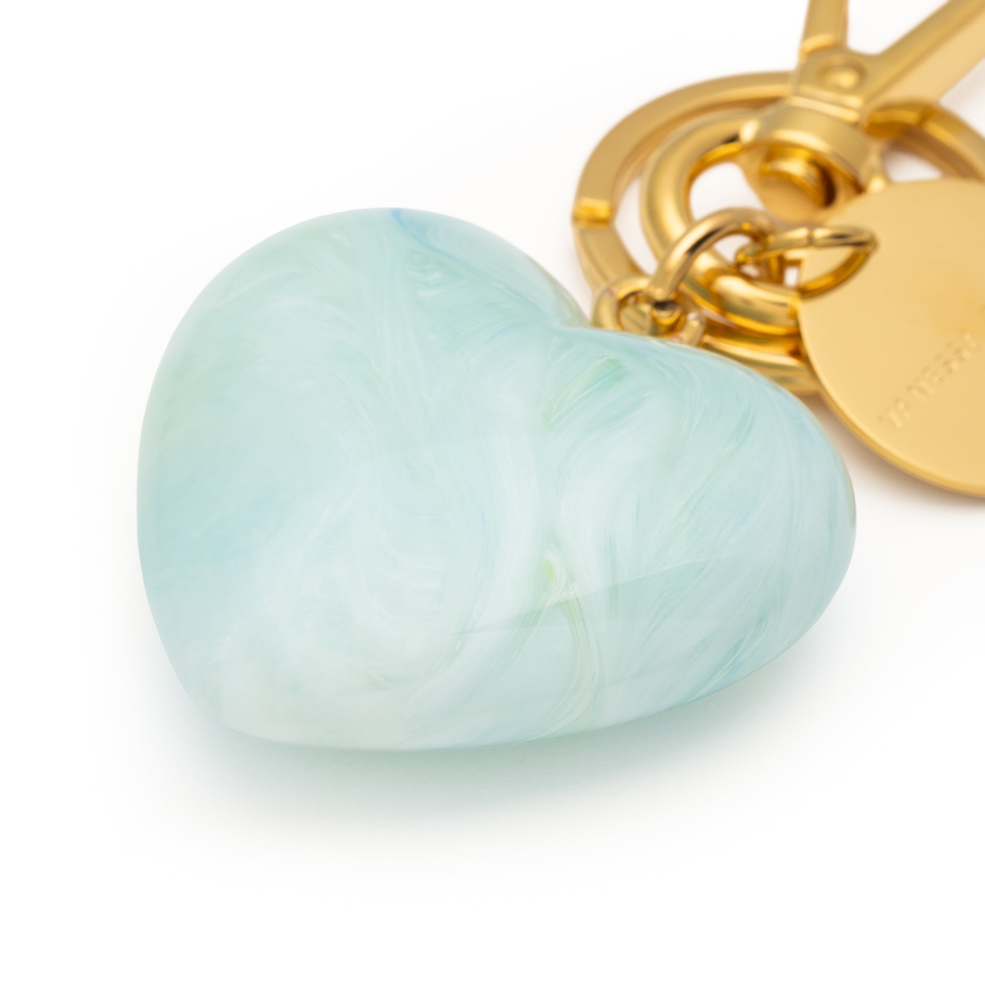 Heart Keychain Charm Cloud Marble