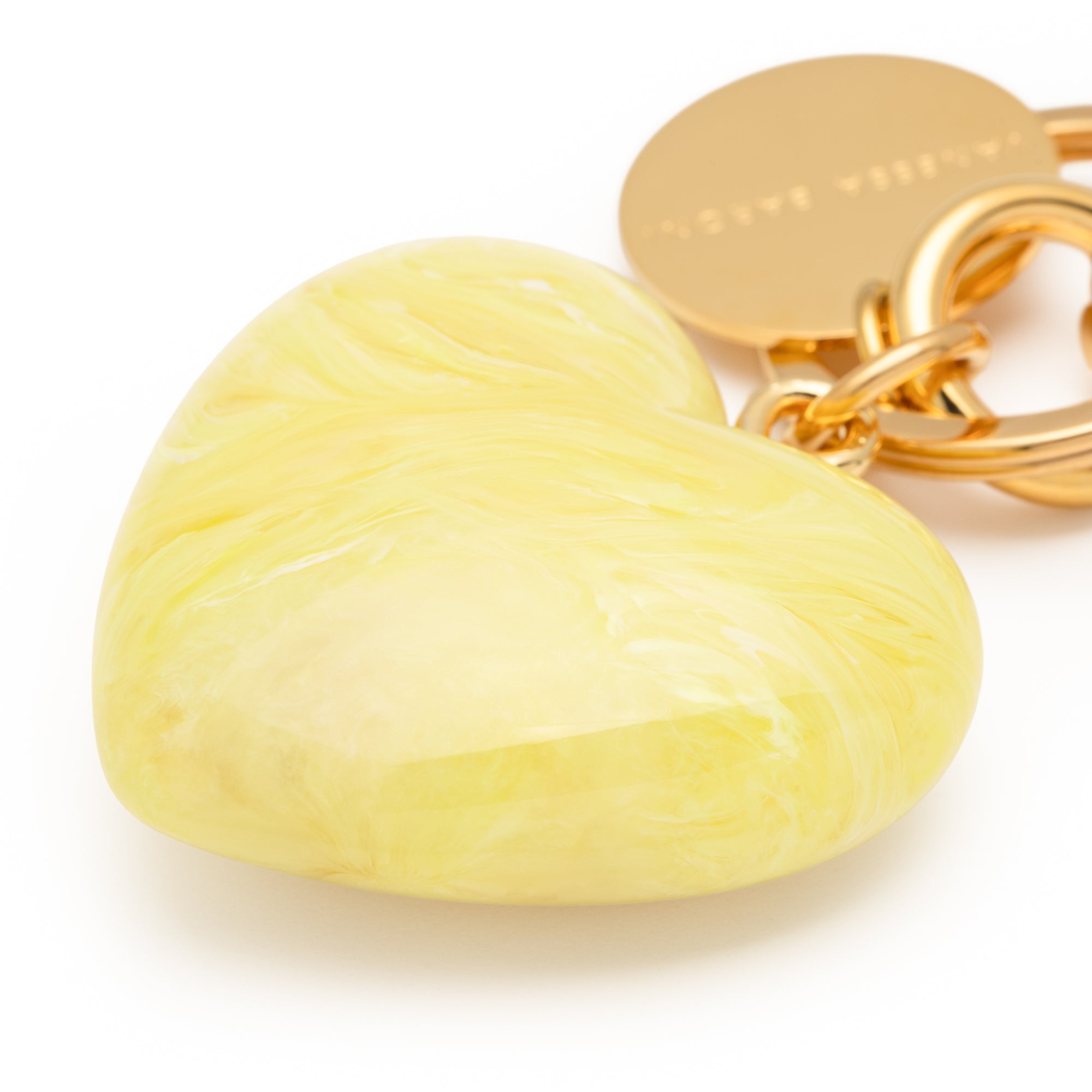 Heart Key Chain Charm Lemon Marble