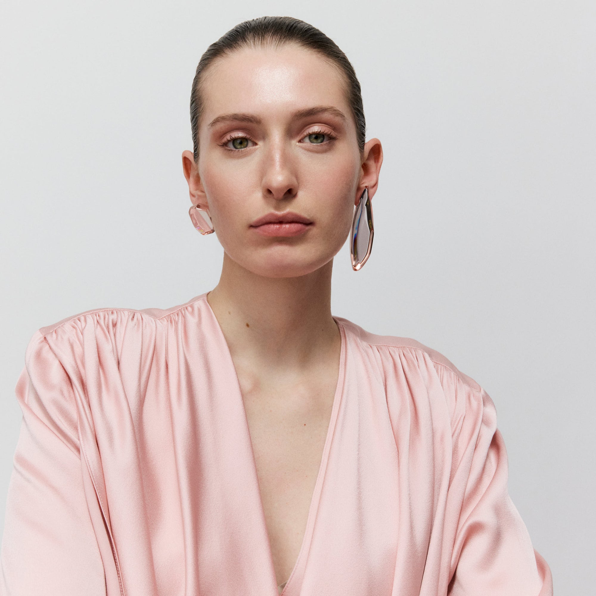 Galaxy Irregular Earring Clear Red