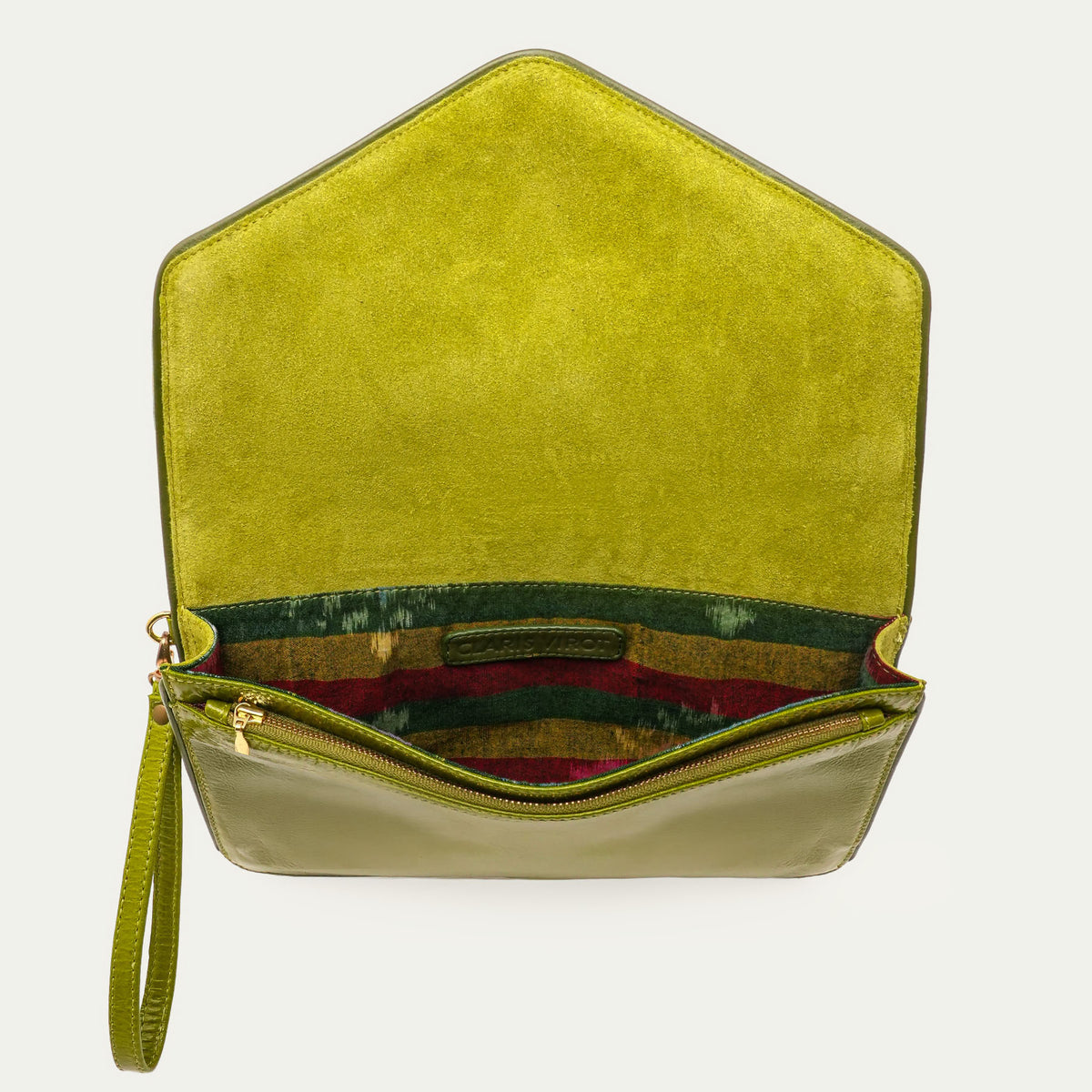 Alicia Glossy Clover Leather Pouch