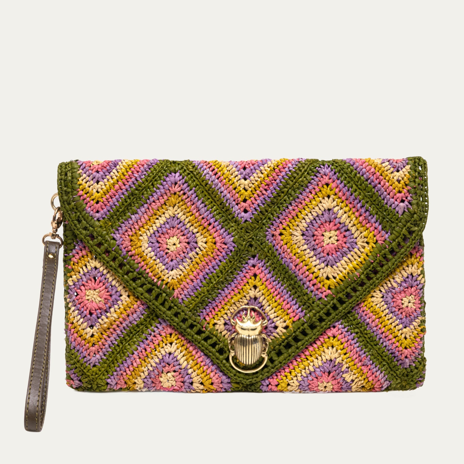 Pochette Raphia Alicia Vert